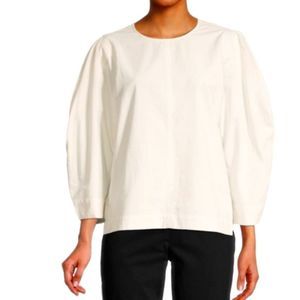 NWT MADEWELL CREPE PUFF SLEEVE TOP S SMALL LIGHTHOUSE